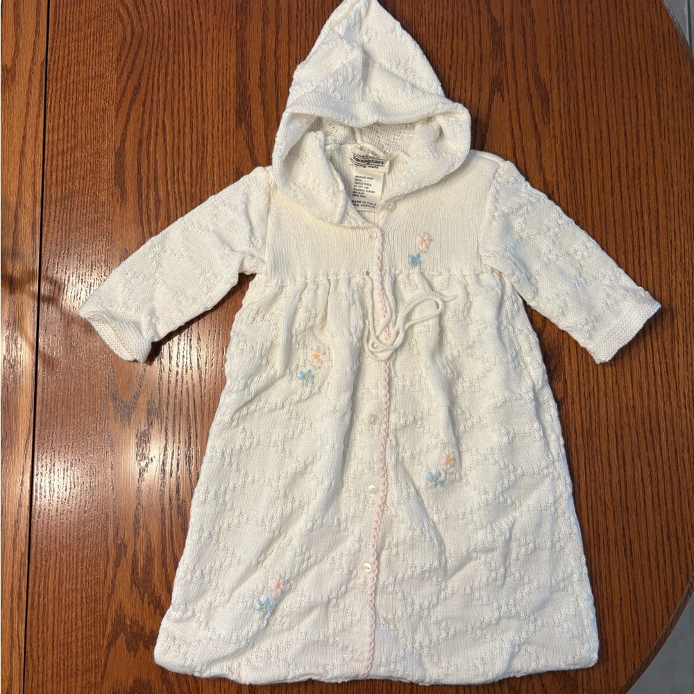 Vintage 1980s White Knit Sack made in Italy for Bloomingdale’s 0-6 months